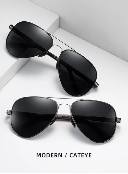 Sonnenbrille Pilot Edelstahl polarisiert Spiegel UV400 Herren C