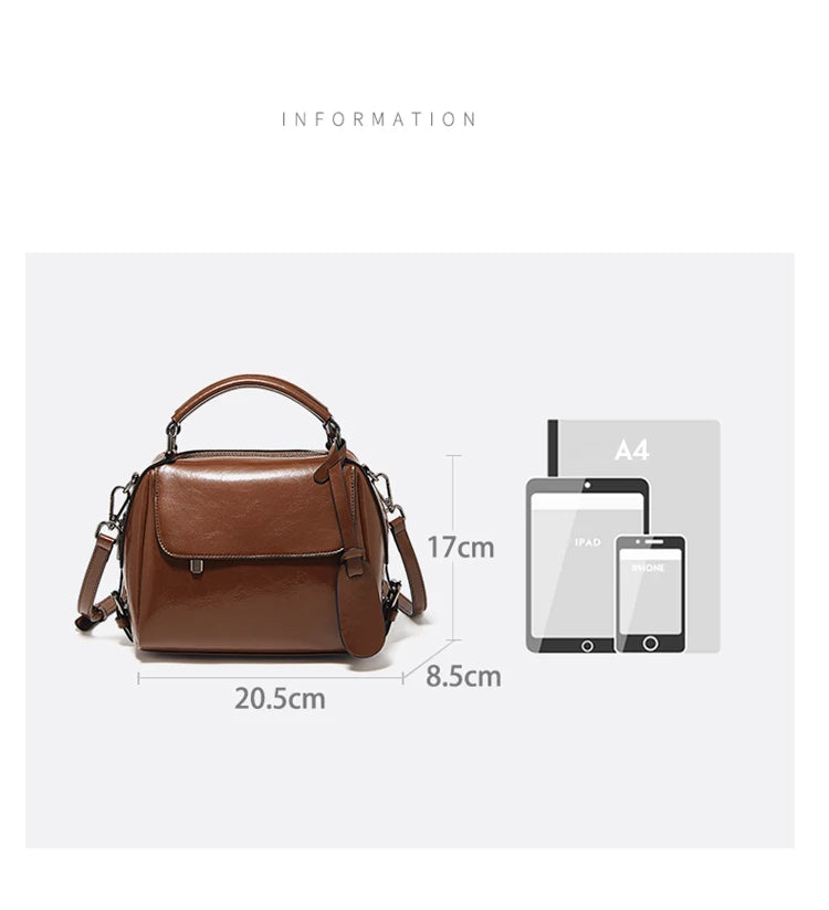 Damen Handtasche aus Spaltleder im Retro-Luxus-Design als Umhängetasche