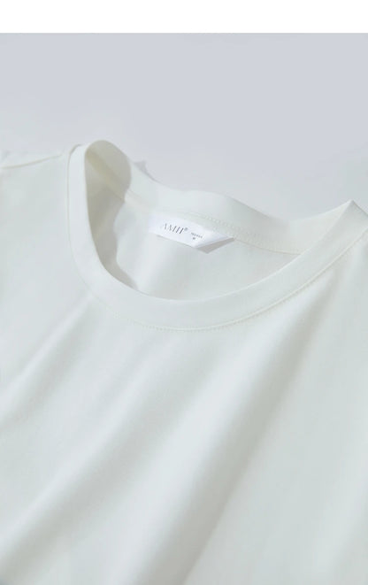 Damen Sommer-T-Shirt mit kurzen Schmetterlingsärmeln und Rundhalsausschnitt