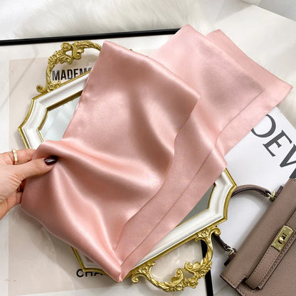 Damen Seidenschal dünn Taschenband Foulard Haarband Stirnband bedruckt B