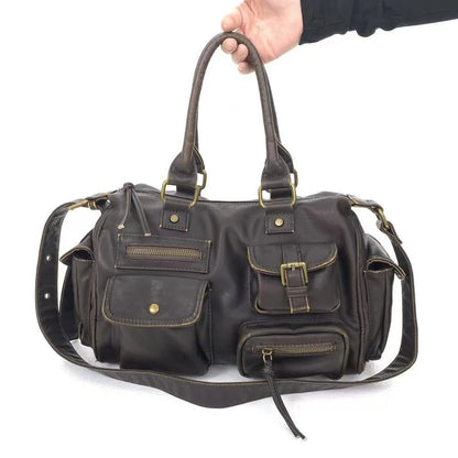 Damen-Handtasche Top-Handle aus PU-Leder mit Tassel-Design und Mehrfachfächern für Abendtaschen geeignet