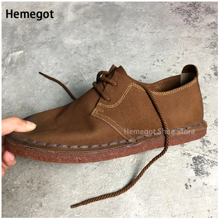 Brauner Herren-Lederschnürschuh mit Schnürsenkeln und kontrastierter, brauner Sohle