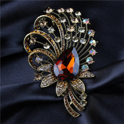 Brosche Wassertropfen Strass Kristall Elegant Corsage Damen Mantel