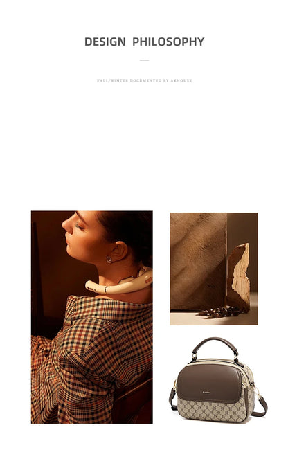 Damen Schultertasche aus PVC-Leder Im Vintage-Stil Crossbody