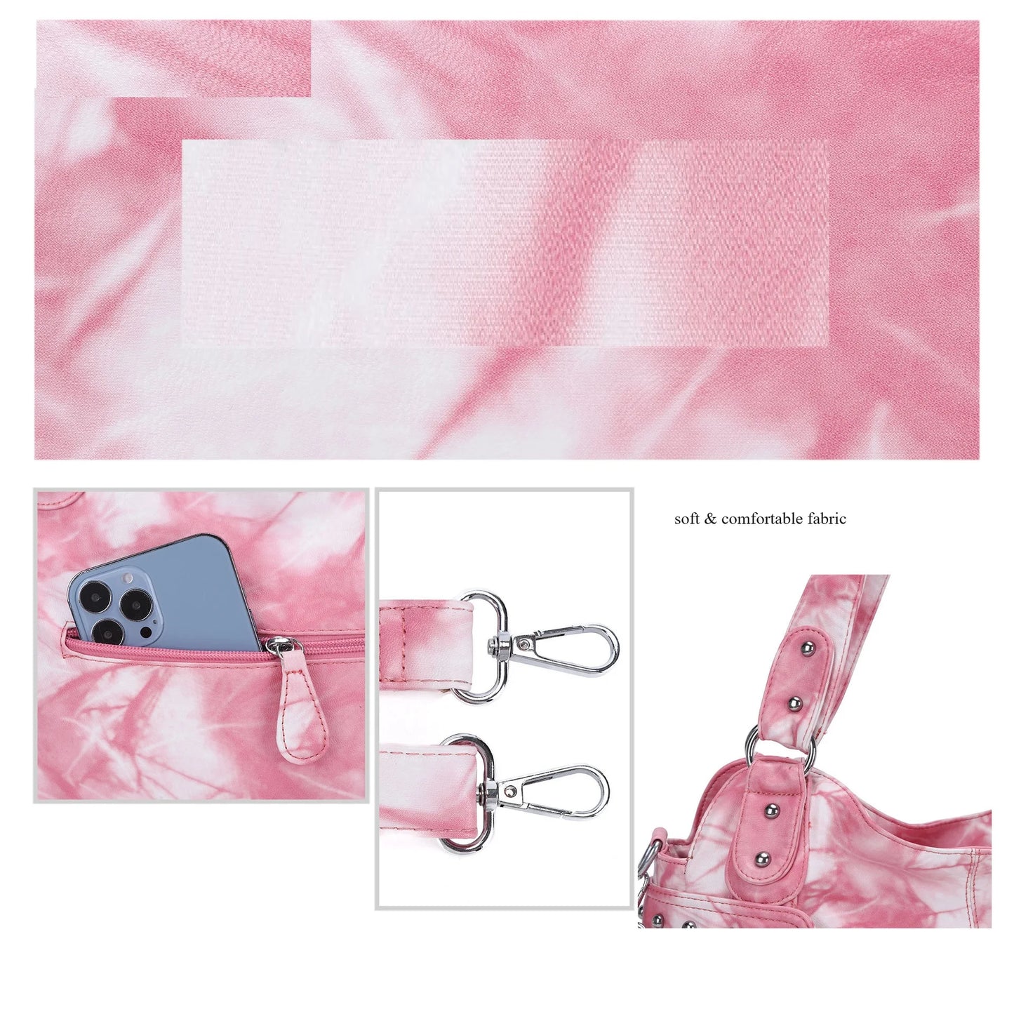 Damen-Handtasche aus PU mit Reißverschluss und Mehrfachfächern, ideal für Alltag und Freizeit, Innenfutter aus Polyester