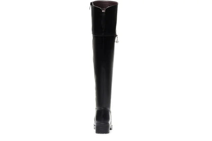 AIYUQI Women's Over Knee Boots Winter Fashion Middle Heel Fur Long Boots Women Genuine Leather Rider Boots Ladies