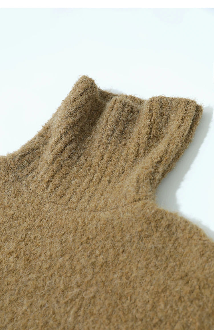 Damen-Rollkragenpullover locker Raglan Streetwear Winter