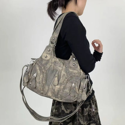 Damen-Schultertasche Kompakte Größe mit Reißverschluss Alltagsbegleiterin Leicht Praktisch