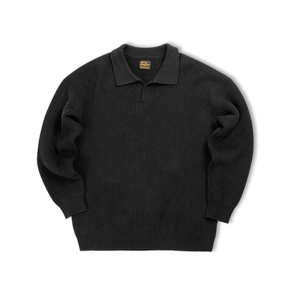 Herren Retro-Poloshirt mit Polokragen aus gestricktem, warmem Material