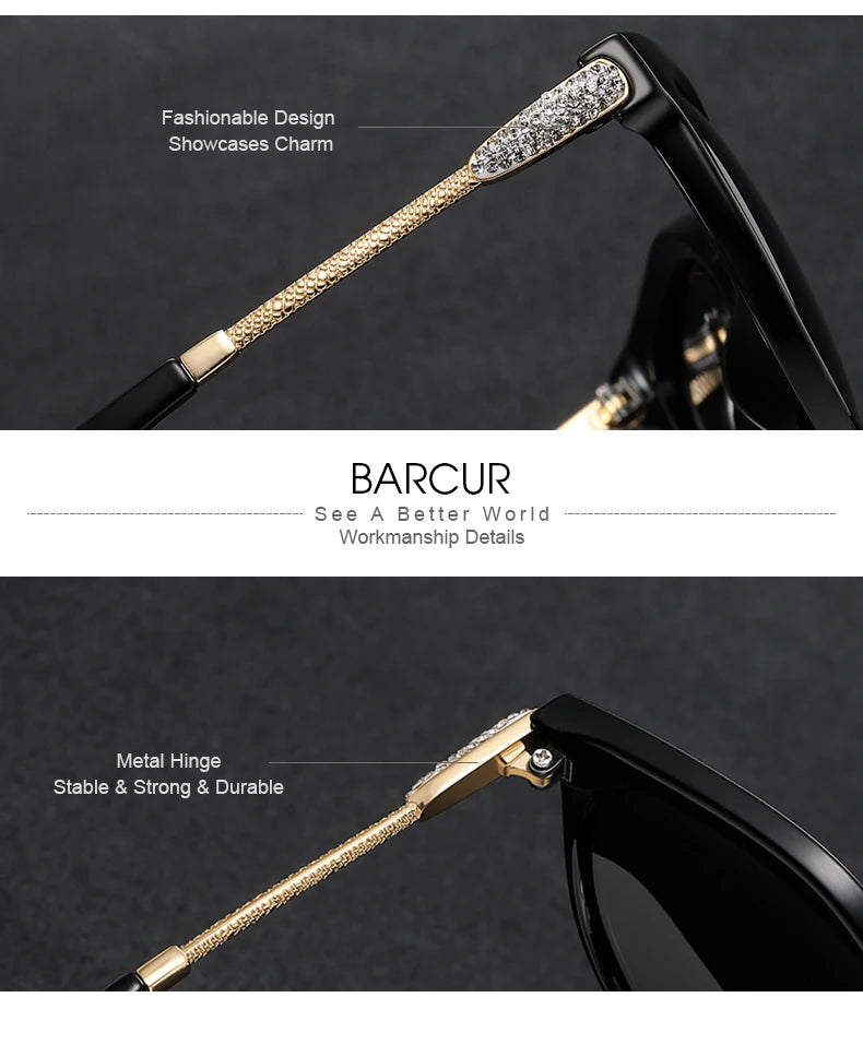 Damen-Sonnenbrille Cat Eye oval Farbverlauf Spiegel polarisiert