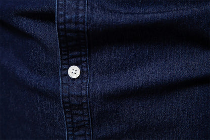 Herren Denim Hemd aus Baumwolle mit elastischem Design und doppelten Taschen