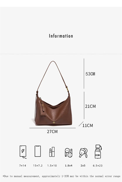 Damen Hobo Tasche Aus Echtem Leder Im Vintage Stil Mit Großer Kapazität