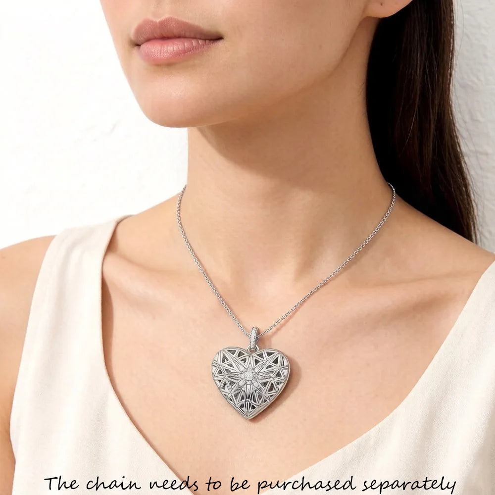 Damen-Charm-Anhänger Herz-Medaillon romantisch Liebe aus Sterlingsilber