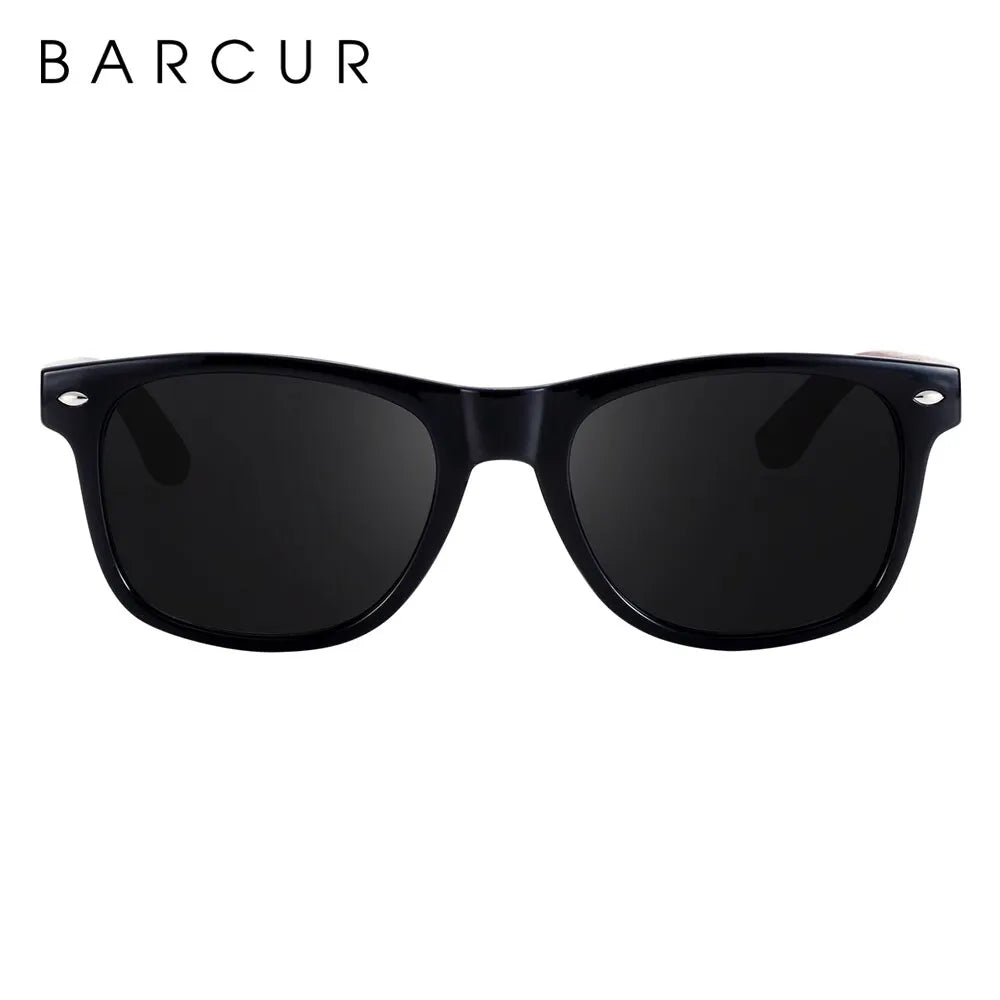 Sonnenbrille Naturholz Walnuss schwarz polarisiert UV400 Herren D