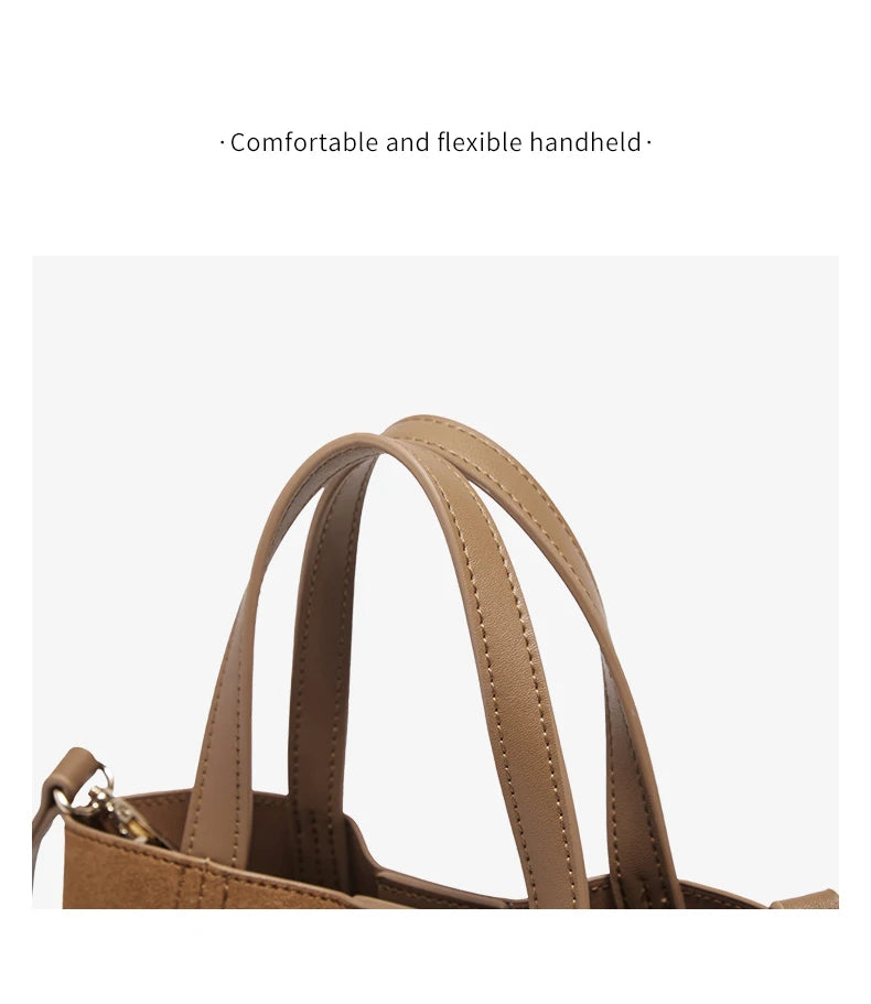 Damen Handtasche aus PU-Leder im Retro-Stil mit großer Kapazität