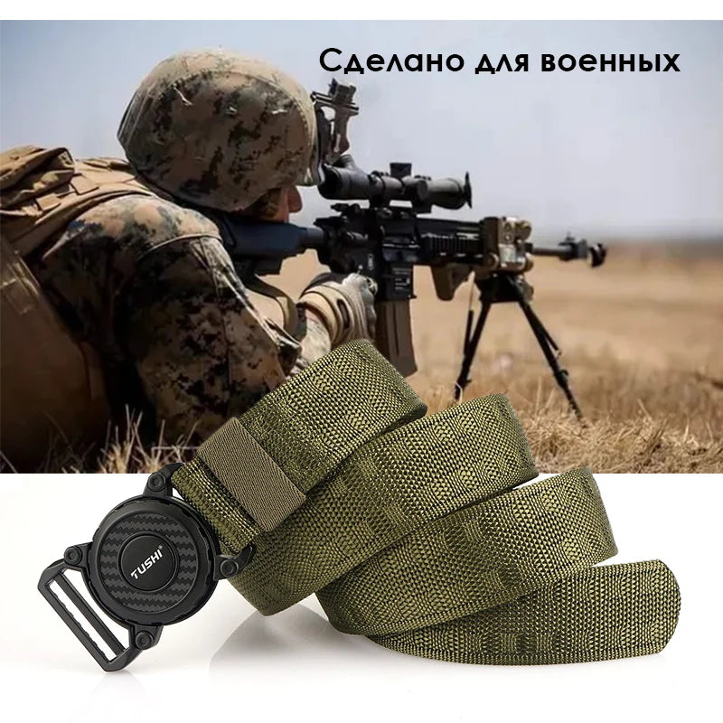 Herren-Taktischer Outdoor-Gürtel mit Schnellverschluss aus robustem Nylon Alltagstauglich