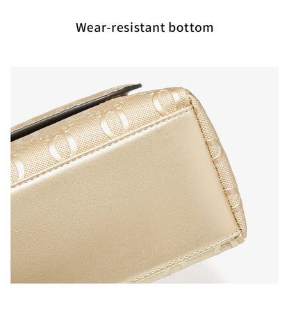Damen Schultertasche Aus Spaltleder Mit Prägung Crossbody