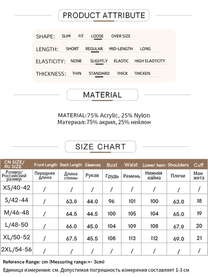Damen-Strickjacke V-Ausschnitt Nerz-Imitat locker dick Winter