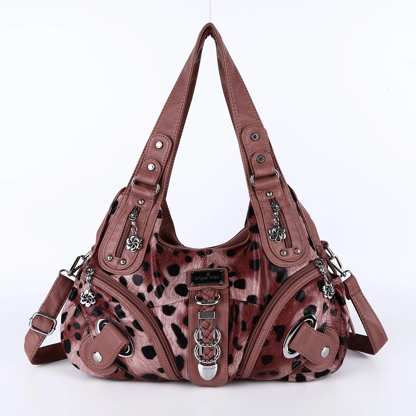 Damen-Handtasche Leopard-Print Stilvolle Schultertasche Top-Handle für den Alltag