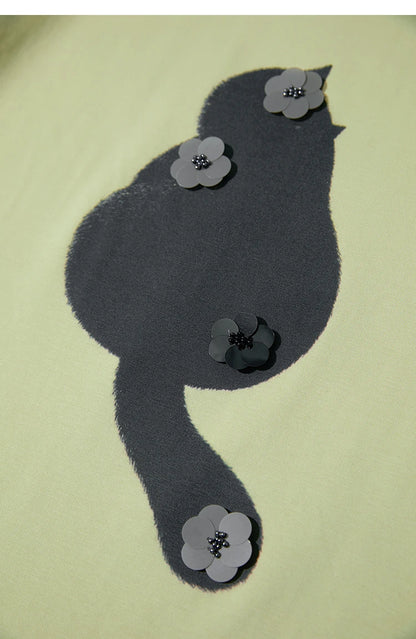Damen T-Shirt im College-Stil aus leicht elastischem Lyocell mit minimalistischen Druck