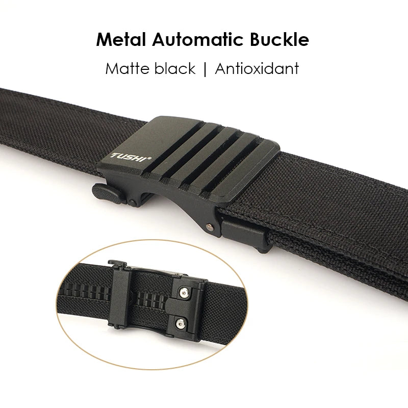 VATLY Rigid Tactical Outdoor Gürtel 110/120 cm Nylon Automatik-Schnalle