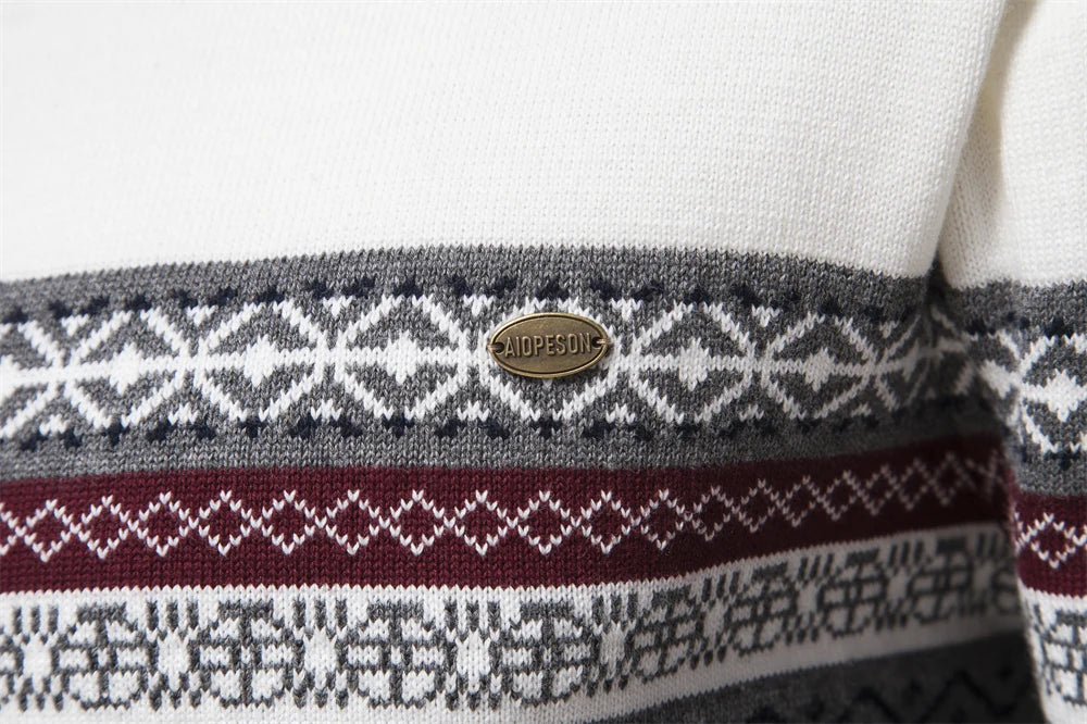 Herren Pullover aus hochwertiger Baumwolle mit Viertelreißverschluss und Stehkragen