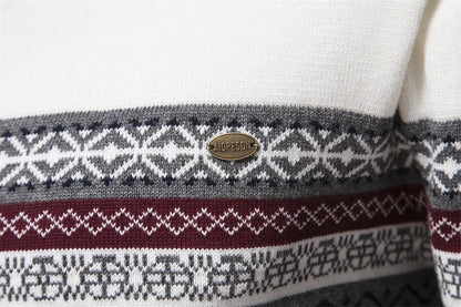 Herren Pullover aus hochwertiger Baumwolle mit Viertelreißverschluss und Stehkragen