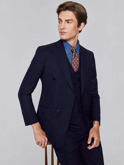 Eleganter Herrenanzug aus Leinen in Grün – Slim Fit Anzug mit Weste und Hose für Hochzeit oder Alltag