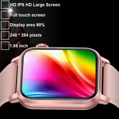 LIGE Neue Mit LED Taschenlampe Smart Uhr Frauen 1,85 "HD Display Herzfrequenz Sport IP68 Wasserdichte Bluetooth Anruf Männer smartwatch