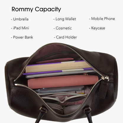Unifarbenes Vollnarbiges Rindsleder | Schultertasche Boston-Form