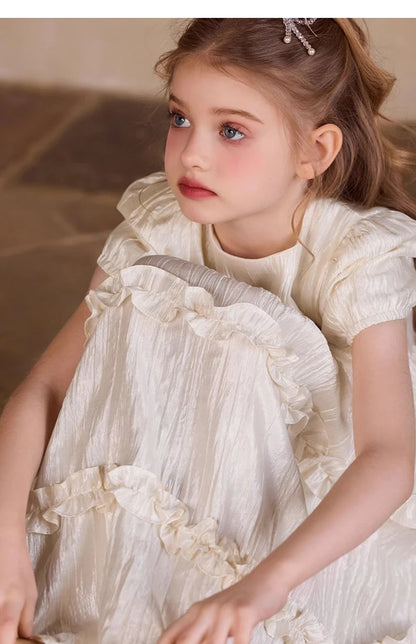 Sommerkleid für Mädchen im chinesischen Retro-Stil mit kurzen Ärmeln – Kawaii Cheongsam Chi-Pao Design für Kinder von 110cm bis 170cm