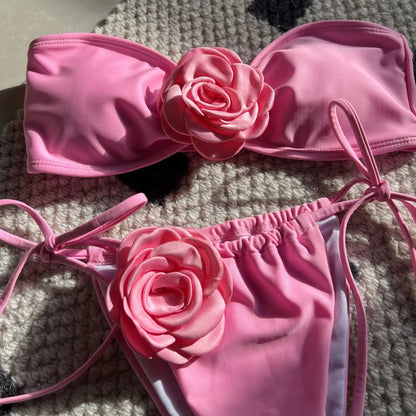 Blumiger Push-Up-Bikini im brasilianischen Stil für Damen – ideal für Strand und Pool