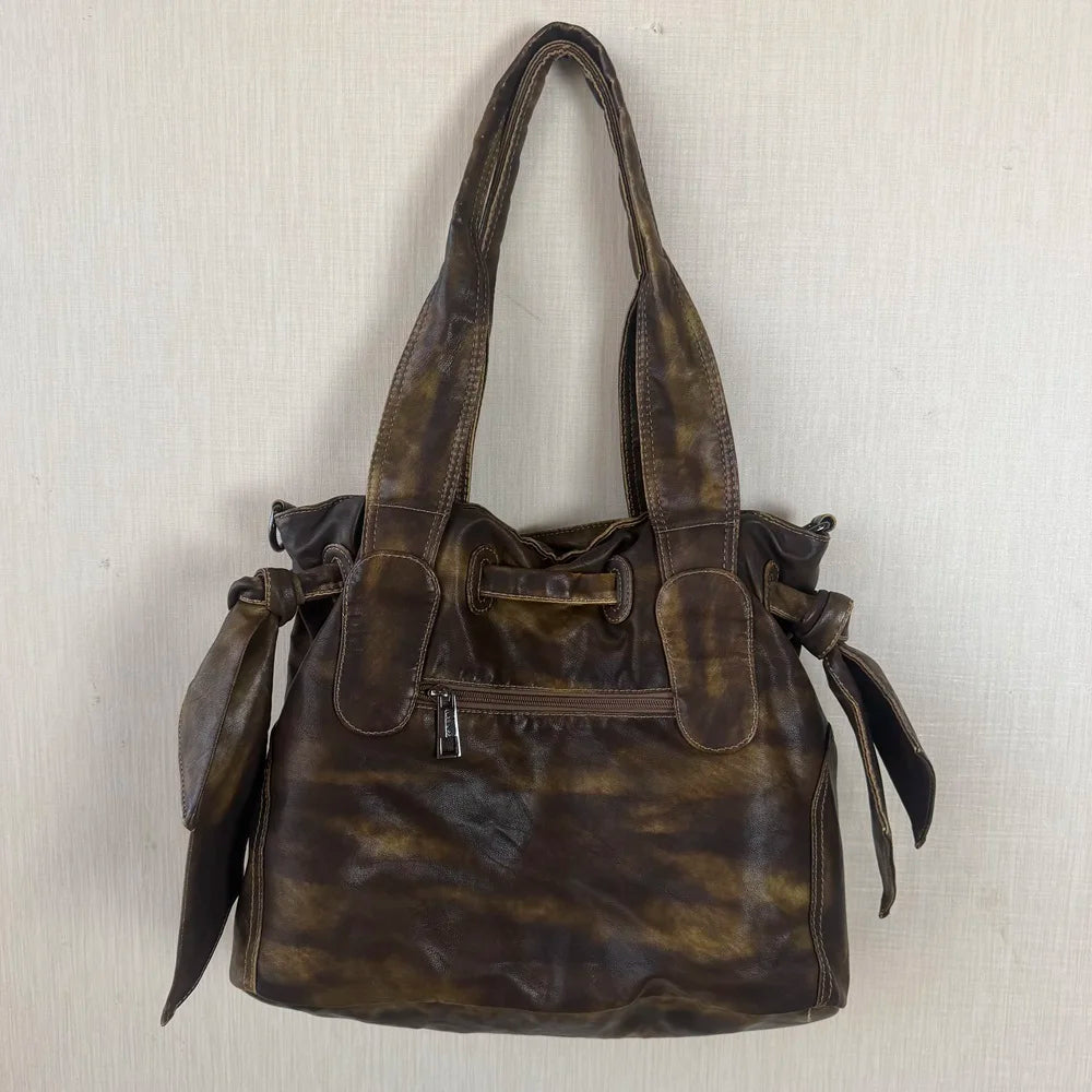 Damen-Handtasche Top-Handle Schultertasche Vintage Stil Aus Weichem PU-Leder Ideal Für Alltag