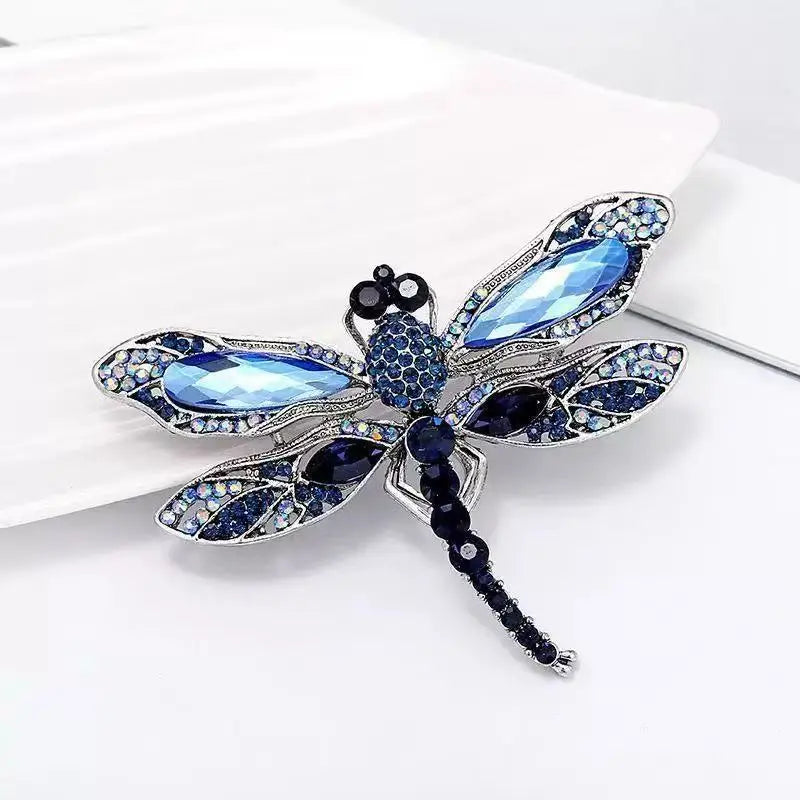Brosche Libelle Vintage Insekt Kristall Groß Hochzeit Schmuck Damen