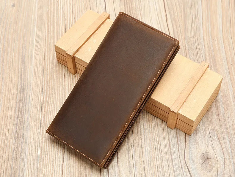 Unisex Geldbörse Clutch Mit RFID-Schutz Und Mehrfachen Kartenfächern Aus Echtem Leder Mit Telefonfach