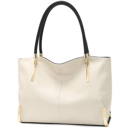 Damen Schultertasche Elegant aus Spaltleder mit Großem Fassungsvermögen