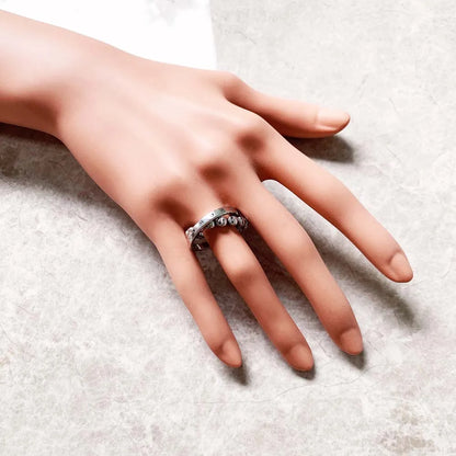 Damen-Ring Totenkopf Love Faith Hope Vintage aus Sterlingsilber