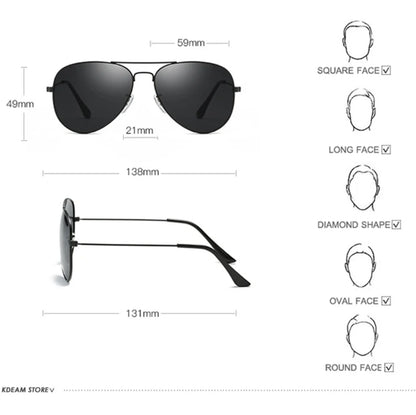 Sonnenbrille Pilot übergroß polarisiert 62mm UVA/UVB Etui Herren