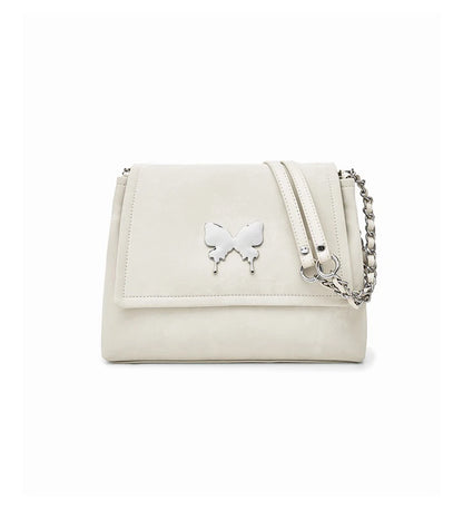Elegante Damen Schultertasche aus PU-Leder mit Schmetterlings-Dekor