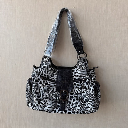 Damen-Handtasche aus PU-Kunstleder mit Top-Handle, Reißverschluss und Mehrfachfächern