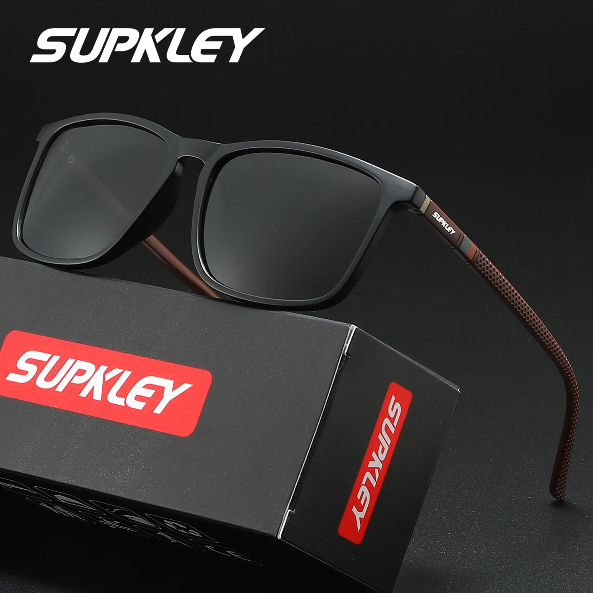Sonnenbrille quadratisch klassisch polarisiert PC UV400 Sport Unisex
