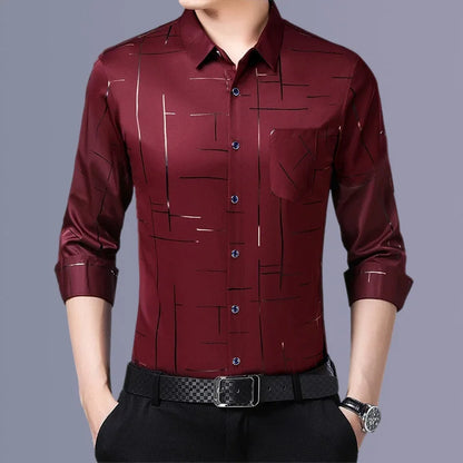 Langarm- und Kurzarm-Herrenhemd in Schwarz und Weiß – Slim Fit Business- und Bürohemd in Unifarben
