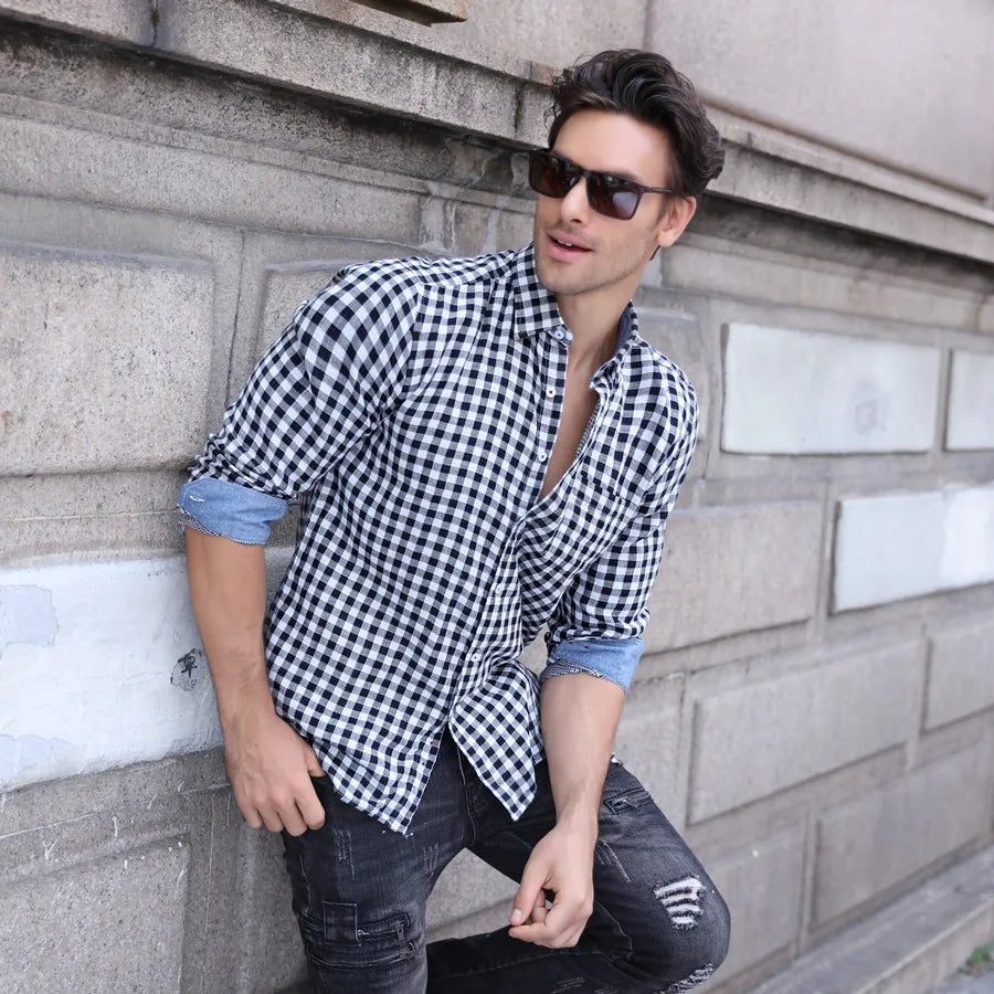 Herren Langarm Hohe qualität Designer Shirt Front Patch Brust Tasche Schlanke Taste-down Kragen Dicke Arbeit Shirts männer Kleidung