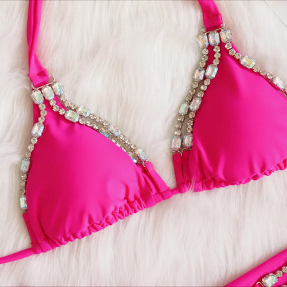 Schwarzes Bikini-Set mit Blumenmuster und Push-up-Effekt – verführerische Bademode für Strand und Pool