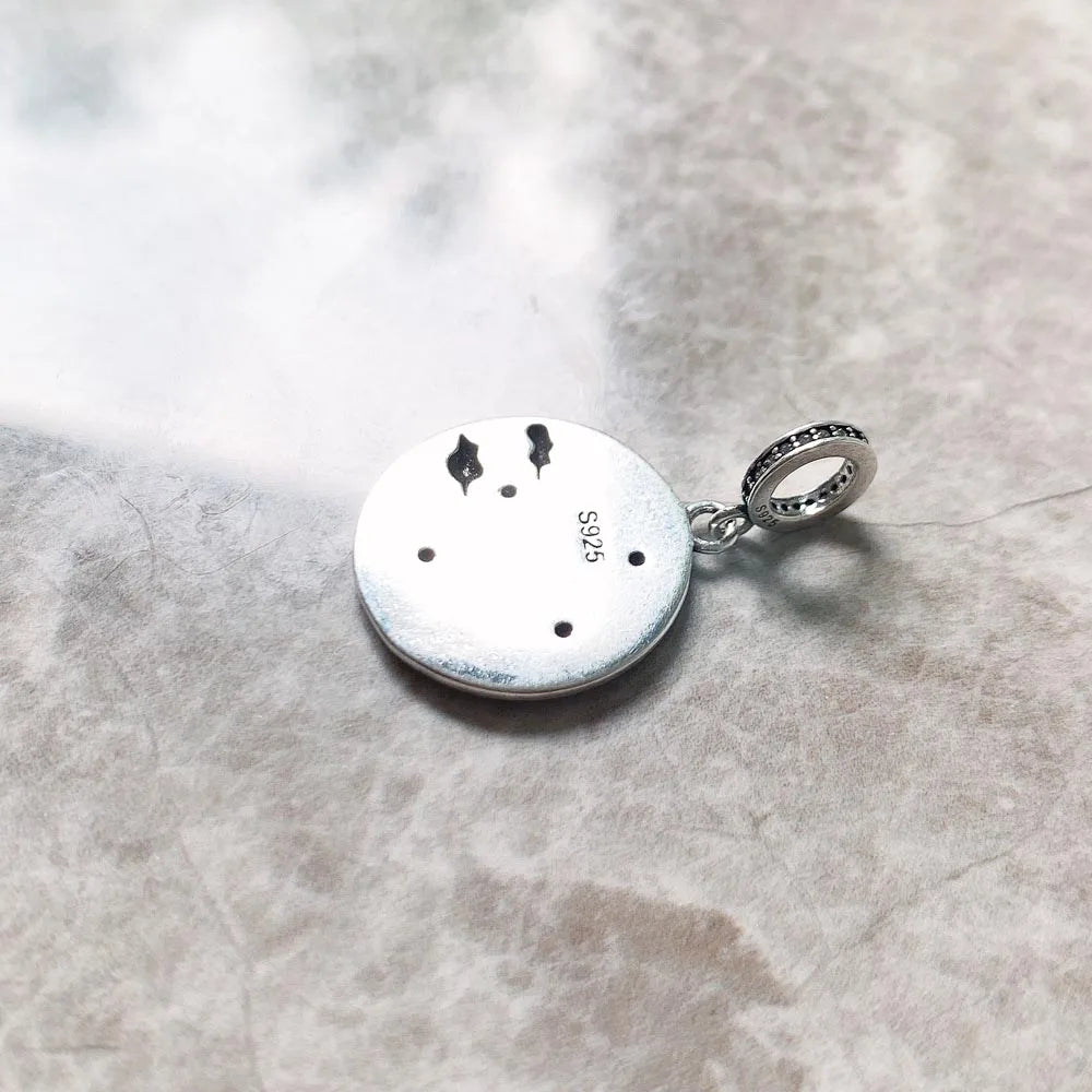 Damen-Charm-Anhänger vier Elemente Erde Wasser Feuer Luft aus Sterlingsilber