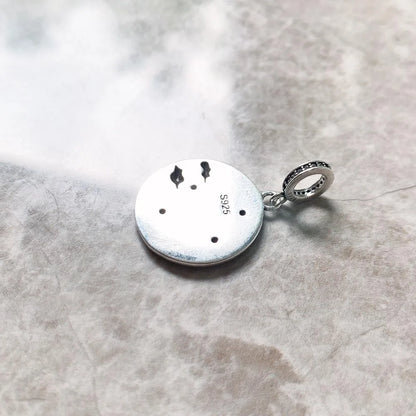 Damen-Charm-Anhänger vier Elemente Erde Wasser Feuer Luft aus Sterlingsilber