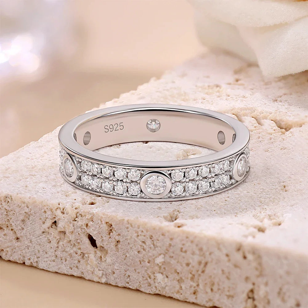 Damen-Schmuckset Ring und Armreif mit Moissanit