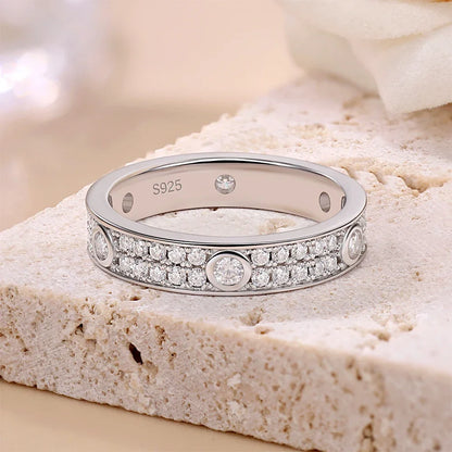 Damen-Schmuckset Ring und Armreif mit Moissanit