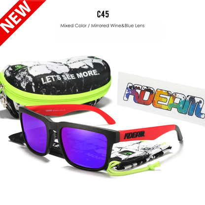 Sonnenbrille quadratisch polarisiert Reißverschlussetui 30 Farben Unisex