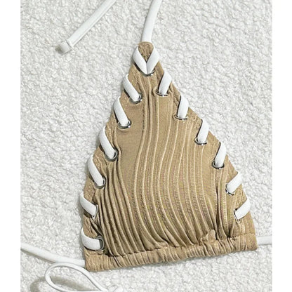 Sommerliches kariertes Bikini-Set mit Push-up-Effekt – verführerische Bademode für den Strand und Pool